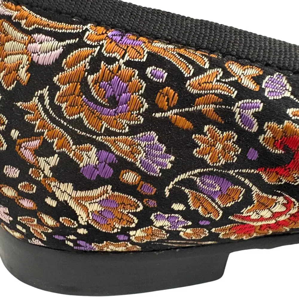 Talbots Metallic Satin Tapestry Brocade Ballet Flats Shoes Medieval Renaissance